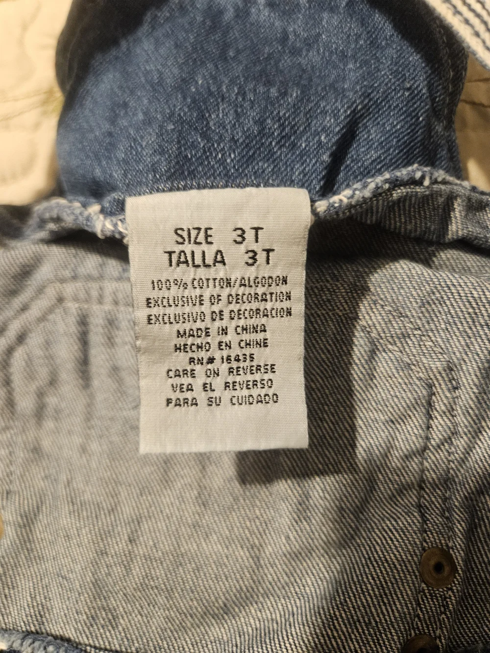Vintage Clifford Denim Kids Overalls Shorts - Blue with Red Dog Patch Y2K